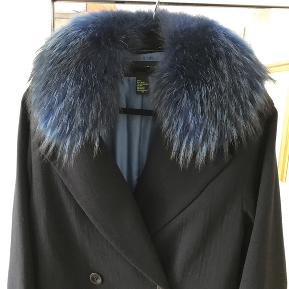 Shanghai Tang Wool Coat w/Raccoon fur collar - Picture 6 of 11